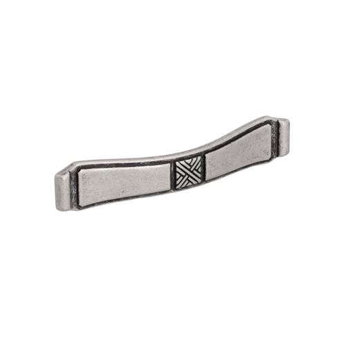 Immagine di Maniglia per mobili HZ0628 interasse mm 96 in lega di zinco argento vecchio brillante 