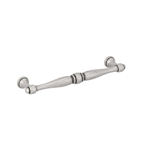 Immagine di Maniglia per mobili HZ0619 interasse mm 128 in lega di zinco argento vecchio brillante 