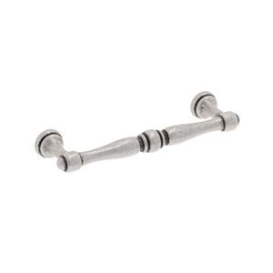 Immagine di Maniglia per mobili HZ0619 interasse mm 96 in lega di zinco argento vecchio brillante 