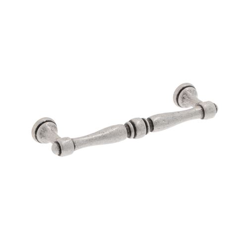 Immagine di Maniglia per mobili HZ0619 interasse mm 96 in lega di zinco argento vecchio brillante 