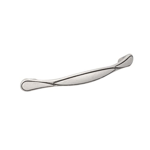 Immagine di Maniglia per mobili HZ0533 interasse mm 128 in lega di zinco argento vecchio brillante 