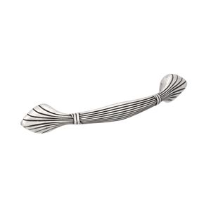 Immagine di Maniglia per mobili HZ0503 interasse mm 128 in lega di zinco argento vecchio brillante 