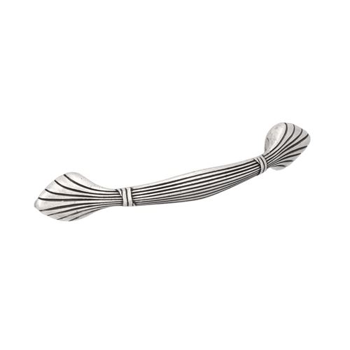 Immagine di Maniglia per mobili HZ0503 interasse mm 128 in lega di zinco argento vecchio brillante 