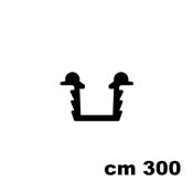 Immagine di Binario 402 plastica marrone asta cm 300 da incassare per kit portata 8/40 kg 