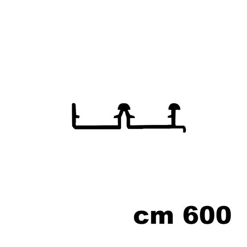 Immagine di Binario 900 alluminio anodizzato argento asta cm 600 forata per ante scorrevoli 