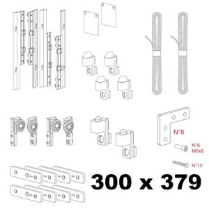Immagine di Kit Beta per due ante in alluminio altezza da 300 mm a 379 mm 