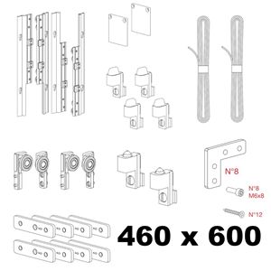 Immagine di Kit Beta per due ante in alluminio altezza da 460 mm a 600 mm 