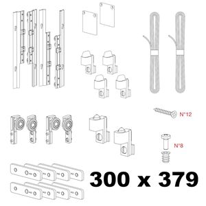Immagine di Kit Beta per due ante in legno altezza da 300 mm a 379 mm 