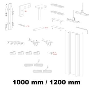Immagine di Kit Gamma per anta interna in alluminio altezza da 1000 mm a 1200 mm 