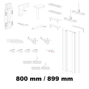Immagine di Kit Gamma per anta interna in alluminio altezza da 800 mm a 899 mm 