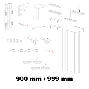 Immagine di Kit Gamma per anta interna in alluminio altezza da 900 mm a 999 mm 