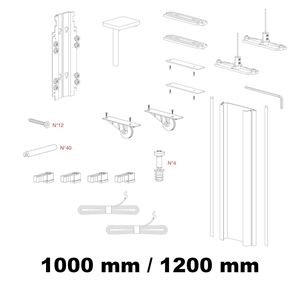 Immagine di Kit Gamma per anta interna in legno altezza da 1000 mm a 1200 mm 