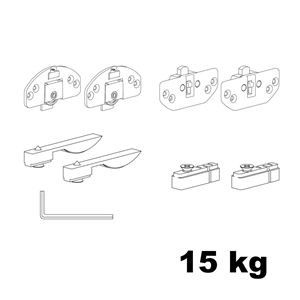 Immagine di Kit Scorribase per ante scorrevoli in legno portata 15 kg 