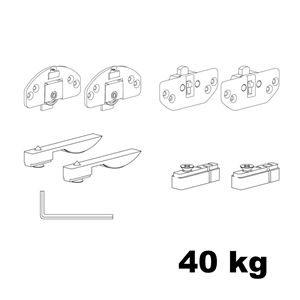 Immagine di Kit Scorribase per ante scorrevoli in legno portata 40 kg 