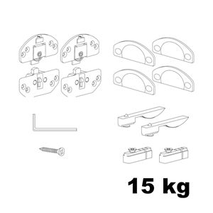 Immagine di Kit Scorribase per cristalli scorrevoli portata 15 kg 