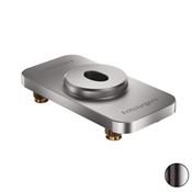 Immagine di Piastra pavimento stondata Flush inox satinato per cerniere a bilico Fritsjurgens System M/System M+ 