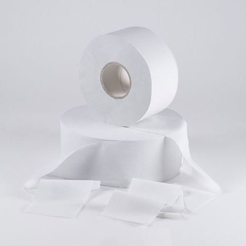Immagine di carte igieniche jumbo ovatta kg. 1.3 bobina h 10 x 350 mt.                                                                                           