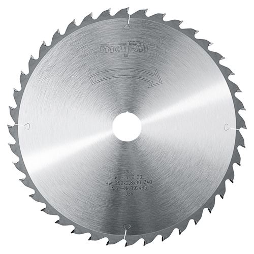 Immagine di Mafell Lama da taglio in HM 250x1,8/2,8x30 mm, Z 40, WZ, per impiego universale 