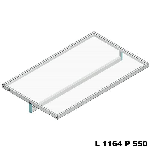 Immagine di Telaio con tubo appenderia  per ripiano vetro Vario larghezza 1164 mm profondità 550 mm nero terra 