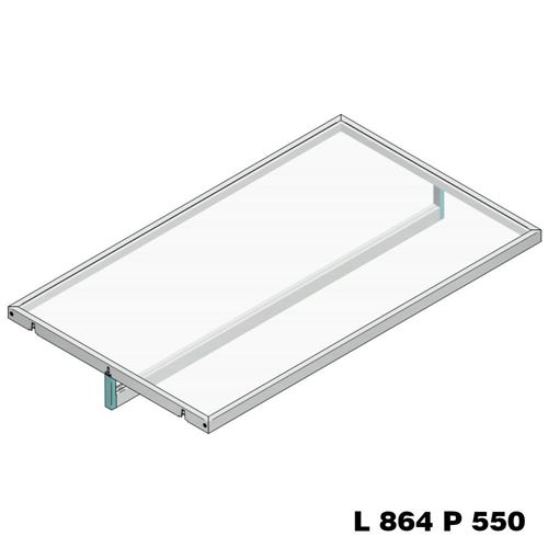 Immagine di Telaio con tubo appenderia per ripiano vetro Vario larghezza 864 mm profondità 550 mm nero terra 
