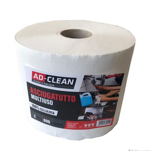 Immagine di carte asciugatutto ad-clean 800 strappi bobina h 23 cm                                                                                           