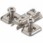 Immagine di 173L8300 MPL V500 NI - CLIP piastrina di premontaggio a croce 0 mm acciaio con viti EURO premontate regolazione in altezza con foro ovale nichel 