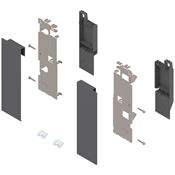 Immagine di ZI7.3CS0 FRO R+L V1OG-M - LEGRABOX attacchi per frontale altezza C per cassettone interno con ringhierina destro+sinistro grigio orione 