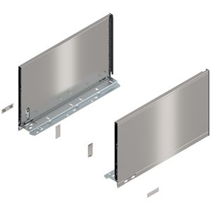 Immagine di 770F4002I Z R+L V1*INGL - spondina LEGRABOX Pure altezza F (241 mm) lunghezza nominale 400 mm destro+sinistro inox satinato antimpronta 