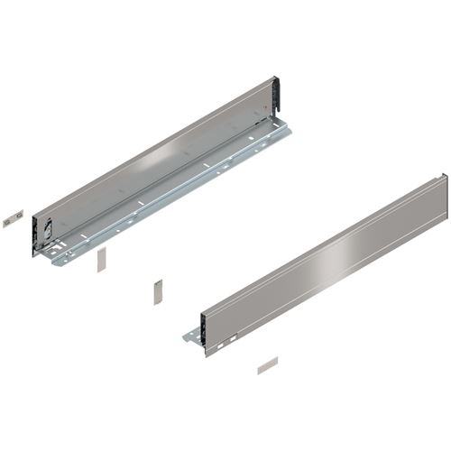 Immagine di 770M6002I Z R+L V1*INGL - spondina LEGRABOX Pure altezza M (90.5 mm) lunghezza nominale 600 mm destro+sinistro inox satinato antimpronta 