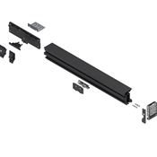 Immagine di 802M6003.L1ET+DT  L S REVEGO duo, set di montaggio per anta singola e anta doppia per una larghezza interna nell'applicazione anta singola di 600 mm, sinistra Nero 
