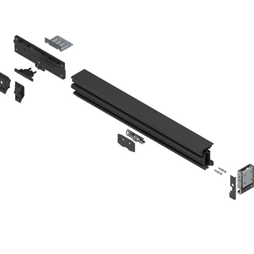 Immagine di 802M6003.L1ET+DT  L S REVEGO duo, set di montaggio per anta singola e anta doppia per una larghezza interna nell'applicazione anta singola di 600 mm, sinistra Nero 