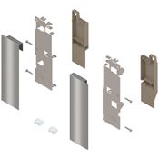 Immagine di ZI7.3CI0 FRO R+L V1INGL - LEGRABOX attacchi per frontale altezza C per cassettone interno con ringhierina destro+sinistro inox satinato antimpronta 