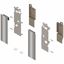 Immagine di ZI7.3CI0 FRO R+L V1INGL - LEGRABOX attacchi per frontale altezza C per cassettone interno con ringhierina destro+sinistro inox satinato antimpronta 