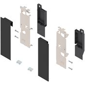 Immagine di ZI7.3CS0 FRO R+L V1CS-M - LEGRABOX attacchi per frontale altezza C per cassettone interno con ringhierina destro+sinistro nero carbonio 