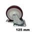 Immagine di ruote poli freno piastra gir. mm.125 zinc.h155 portata 200 kg.                                                                                           