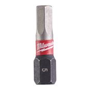 Immagine di Milwaukee Bit Shockwave esagono HEX 5 lunghezza 25 mm confezione da 2 pz 
