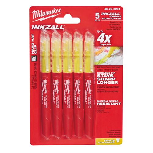 Immagine di Milwaukee Pennarello evidenziatore giallo confezione da 5 pz 