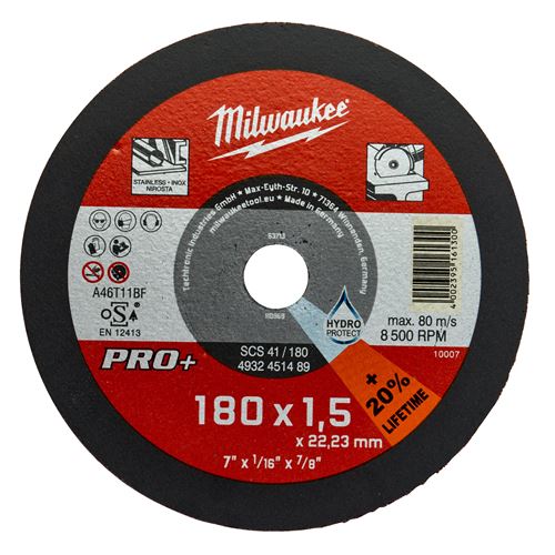 Immagine di Milwaukee Mola Pro+ SCS41D diametro 180 mm spessore 1,5 mm da taglio 