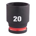 Immagine di Milwaukee Bussola a macchina attacco quadro 3/8" 20 mm corta 