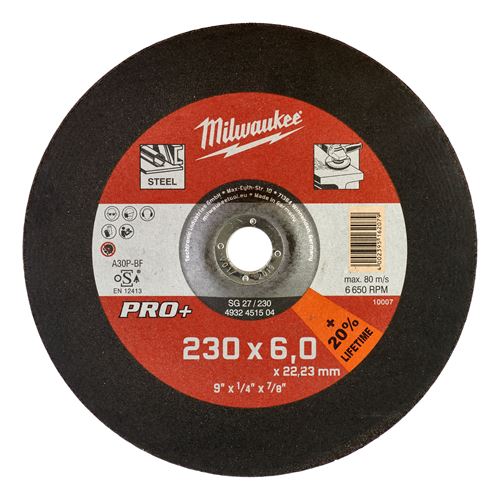 Immagine di Milwaukee Mola Pro+ SG27P diametro 230 mm spessore 6 mm da sbavo 