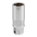Immagine di Milwaukee Bussola per candele attacco quadro 3/8" 20,8 mm con guarnizione in gomma 