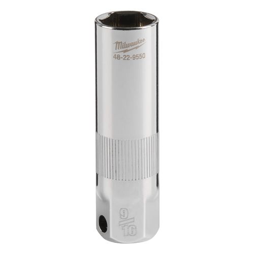 Immagine di Milwaukee Bussola per candele attacco quadro 3/8"IMPERIAL 9/16'' con guarnizione in gomma 
