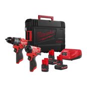 Immagine di Milwaukee M12 FPP2D2-422X kit 12V trapano con percussione e rivettatrice compatta 