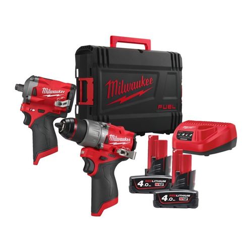 Immagine di M12 FPP2H2-402X kit 12V trapano con percussione e avvitaore ad impulsi 1/2" 