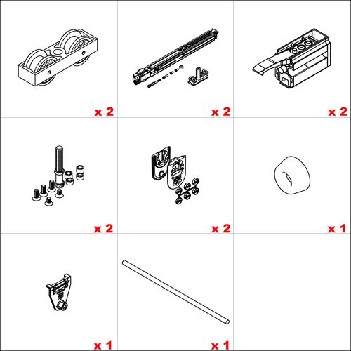 Immagine di Kit porte scorrevoli Hawa Junior 80 GP 2 SoftMove - art. 23092 