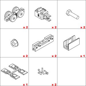 Immagine di Kit cristalli scorrevoli Hawa Porta 40 GE - art. 057.3157.071 