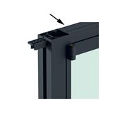 Immagine di Set con accessori tratta orizzontale con porta battente Pivot fino a 900 mm verniciato grafite per sistema parete Grid 
