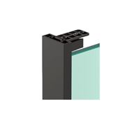 Immagine di Set con accessori palo terminale porta scorrevole fino a 3000 mm verniciato metalgrey per sistema parete Grid 