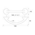 Immagine di Maniglia U848 interasse 128 mm gomma nera 