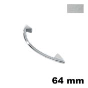 Immagine di Maniglia U896 D interasse 64 mm metallo pressofuso finitura cromo satinato 